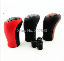gear shift knob  with pu  pvc leather black/red manual  6 speed  universal for car styling  cambio  pelle  pomo  palanca 2024 - buy cheap