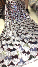 Высококачественная JIANXI.C-42202 ткань в нигерийском стиле для вечернего платья красивая африканская кружевная ткань с вышивкой 2024 - купить недорого