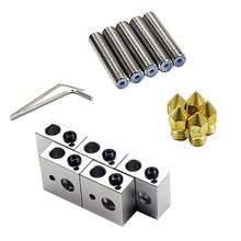 15pc/set 1.75mm Throat Tube+0.4mm Extruder Nozzle Print Heads+Heater Blocks Hotend For MK8 Makerbot ANET A8 3D Printer 2024 - buy cheap