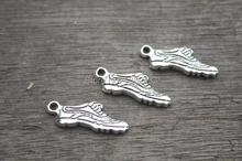 20pcs-Shoe Charms, Antique Tibetan Silver Tone Running Shoes Charm Pendant, Sneaker 27x10mm 2024 - buy cheap