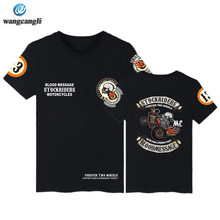 SKull Stockriders Motorcycles Summer Top Brand T Shirts Men Skull Locomotive Cotton Tshirt T Shirt Punk Style Tshirt Tops 4XL 2024 - buy cheap