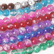 4 6 8 10mm Double Colored Crackle Glass Beads Round Loose Spacer Beads For Jewelry Making DIY Bracelet Necklace 2024 - buy cheap