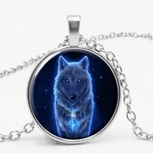  2018 New Fashion Dome Glass Siberian Wolf Totem Pendant Necklace Welcome To Map Private Custom 2024 - buy cheap