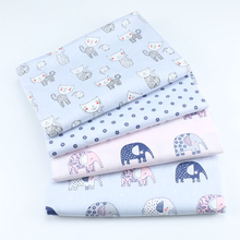 Tecido de algodão estampado com animais, roupa de cama para patchwork, acolchoada, tecido para costura, 4 cores, pode escolher elefante 50*160cm 2024 - compre barato