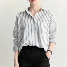 Long sleeve shirt women tops striped blouse blusas mujer de moda 2020 plus size women blouses casual loose shirts chemise femme 2024 - buy cheap