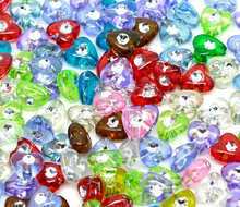 Doreen Box hot-  500Pcs Mixed Foil Dot Heart Charm Acrylic Beads 8x8mm(B10538) 2024 - buy cheap