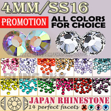 Good Quality! 4mm SS16 Clear AB & All colors Nail Crystals 1300pcs/bag,Non Hotfix Rhinestones Resin FlatBack stones glitters DIY 2024 - купить недорого
