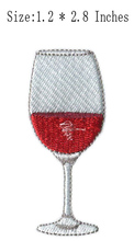 Parche bordado ancho de 1,2 "para tela, para planchar en el reverso, copa de vino 2024 - compra barato