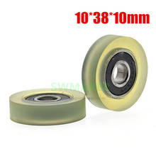 1pcs 10*38*10mm 6000RS coating, bearing pulley, polyurethane PU soft glue, mute roller plane wheel 2024 - buy cheap