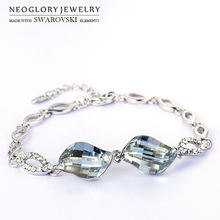 Neoglory Crystal & Rhinestone Bracelet Trendy Geometric Stylish 2 Colors Bangle Women Embellished With Crystals From Swarovski 2024 - buy cheap