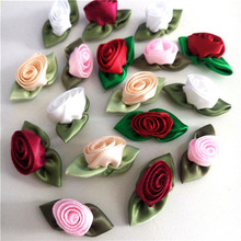 50Pcs  Fancy Satin Ribbon Rose Flower DIY craft/Wedding/Appliques/doll Mix 2024 - buy cheap