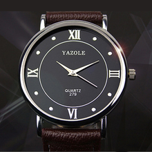 New Men Watches YAZOLE watch Leather belt business models wild fashion simple quartz wristwatch relojes hombre relogio masculino 2024 - buy cheap