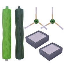 Фильтр НЕРА-2 шт. + боковая щетка-2 шт. + круглая щетка-2 шт. для iRobot Roomba i7 E5 E6 i series аксессуары для робота-пылесоса 2024 - купить недорого