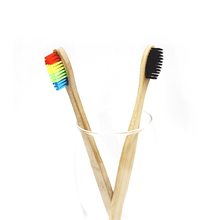 Cepillo de dientes de bambú ecológico, cepillo de dientes de madera de arco iris de 4 colores para el cuidado dental, cerdas suaves 2024 - compra barato