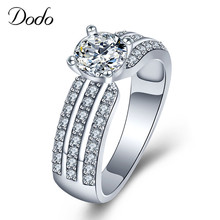 DODO Wedding Crystal Silver Color Rings Micro Inlay Cubic Zircon Ring Fashion Bijoux For Women Jewelry Bague Femme Anillos dm094 2024 - buy cheap