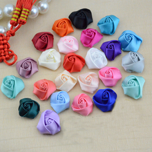 10Pieces/Bag Mix Color 2.5cm Little Ribbon Rose Flower Satin Flowers Handmade DIY Wedding Bouquet Flower Hair Cloth Accessories 2024 - buy cheap