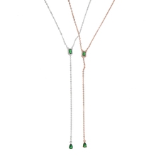 2019 colar luxuoso com pedra de cristal de zircônia aaa, colar verde de gema, pingente volumoso para mulheres, acessórios de joias 2024 - compre barato