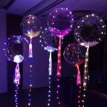 Colorful Transparent Round Bubble Decoration Party Wedding Balloons Glow In The Dark Toys LED Light Without Battery 2024 - buy cheap