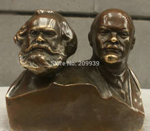 Huij 005711 Китайская народная культура ручная медная Бронзовая статуя Маркса и Ленина 2024 - купить недорого