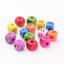 50pcs 10mm Natural Wooden Beads Alphabet large Hole Spacer Bead Gift For Children Kids DIY Jewelry Dyed kralen cuentas Pandahall 2024 - buy cheap