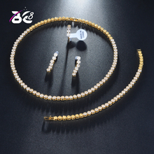 Be 8 conjunto de joias declarado de zircônio cúbico, acessórios de casamento popular conjunto de joias bijuterias s139 2024 - compre barato