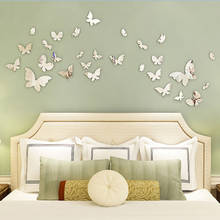 12 Pcs/set DIY Home Decorations Mirror Sliver 3D Butterfly Wall Stickers Party Wedding Decor Wallpapers 2024 - buy cheap