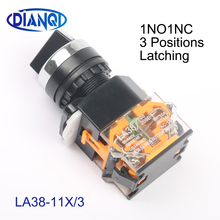 LA38-11X/3 22mm Self-locking Selector Switch 1NO1NC 3 Positions Rotary Switches 4 screws 10A440V Knob Switch ON/OFF Latching 2024 - buy cheap