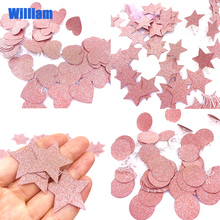 Confeti de papel de 3cm para decoración, decoración de estrellas de oro rosa, decoraciones dulces, regalo de cumpleaños, decoración de mesa de fiesta de boda, 100 Uds. 2024 - compra barato