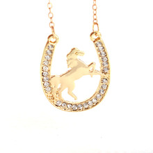 hzew running horse and Horseshoe pendant necklace 2024 - buy cheap