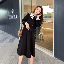 2019 Spring New Women's Retro Slim Temperament Dress Long Sleeve Temperament College Elegant Sweet Dress 2024 - buy cheap