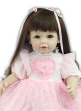 Bonecas reborn bebês, 52cm, silicone, recém-nascido realista, princesa com vestido rosa, brinquedos rapunzel para meninas lol 2024 - compre barato
