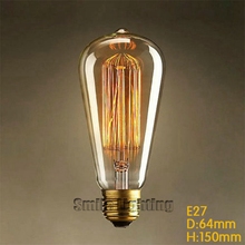 ST64 40W/60W Tungsten 220-240V  E27 antique edison bulb/vintage edison bulb decorate pendant light bulb 2024 - buy cheap