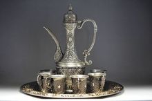 Exquisite Chinese ancient Tibetan silver teapot and cup and tray 2024 - buy cheap