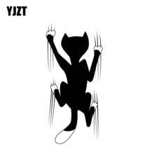 YJZT-pegatina de vinilo de gato para coche, calcomanía divertida de 6,7 CM x 14,2 CM, color negro y plateado, C10-02338 2024 - compra barato