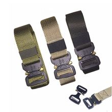 125cm Nylon Outdoor Heavy Duty Waist Strap Tactical Belt Quick-Release Metal Hunting Belts Accessory Waistband 2024 - buy cheap