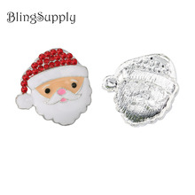 Envío gratis 10 Uds 25mm Botón de diamantes de imitación de santa Claus de Navidad (BTN-5653) 2024 - compra barato