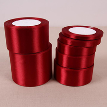 Атласная лента REDJCK 25 ярдов в партии 3 мм-80 мм винно-красная шелковая тканевая лента для украшения свадебной вечеринки упаковка для рождественского подарка 2024 - купить недорого