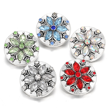 6 unids/lote 2019 Nueva joyería de Navidad Snap 32 diseños cristal copo de nieve 18mm botones a presión de flores se ajustan a pulseras de presión para regalo de mujer 2024 - compra barato