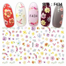 Flower pattern Self-adhesive ultra-thin 3D decals Nail Art decorations Stickers Manicure acrylic beauty nail supplies F434-438 2024 - buy cheap