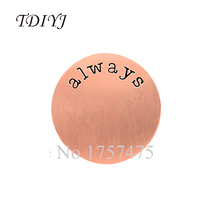 TDIYJ 10pcs Top Sale 22mm Rose Gold Round Stainless Steel Always Locket Plates for 30mm Glass Floating Locket 2024 - buy cheap