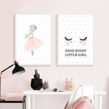 Painting Abstract Pink Cartoon Girl Baby Nursery Wall Art Canvas Painting Poster Print Nordic Decoration Wall Decor Canvas 2024 - buy cheap