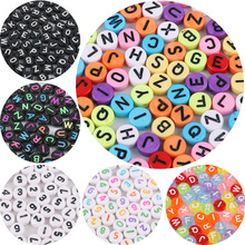 100pcs 7mm Round Acrylic Beads Alphabet Letter Beads Loose Spacer Beads For Jewelry Making DIY Charm Bracelet 2024 - buy cheap