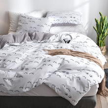 White Black Eye Simple Bedding Sets Duvet Cover Pillowcase Boy Teen Adult Girls Bed Linen Single Queen King Size Home Textile 2024 - buy cheap