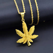 Trendy 2019 Maple Leaf Big Pendant Necklaces Unisex Women Men Hip Hop Jewelry Long Chain Alloy Gold Statement Necklace Gifts 2024 - buy cheap