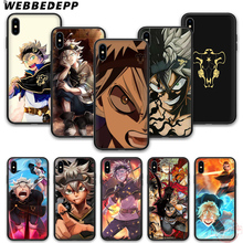 Webbedepp anime preto trevo macio silicone caso de telefone para iphone 5 6 7 8 plus x xs xr xs max.11 11peo 11promax 2024 - compre barato