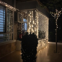 Cordão de luz de led com penduras, cortina de luz de fadas, para casamento, jardim, festas na janela, 3x, 1/3x2m 2024 - compre barato