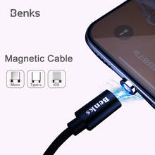 Benks Magnetic Cable For iPhone Xs Max X 8 7 6s 8Pin Charging Cable Micro USB Type C Fast Charger Data Cable For Samsung S9 S8+ 2024 - buy cheap