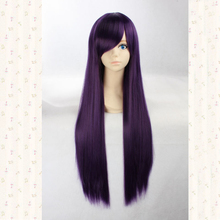 Ririchiyo Shirakiin-Peluca de pelo largo y liso de 80cm, color morado oscuro, para Cosplay, resistente al calor, de alta calidad, con gorro para peluca 2024 - compra barato