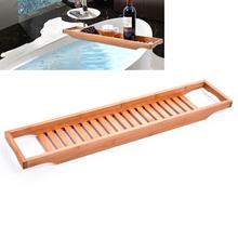 Bamboo Bathtub Rack Bath Tray Caddy Shelf Shower Tub Book Tray Holder Stand Bathroom Shelves Bathroom Storage Stand Tray Holder 2024 - buy cheap