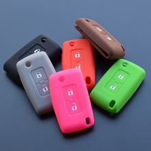 Car key Silicone cover set protection shell for Mitsubishi Outlander Lancer Pajero 2 button key flip folding remote Protect 2024 - buy cheap